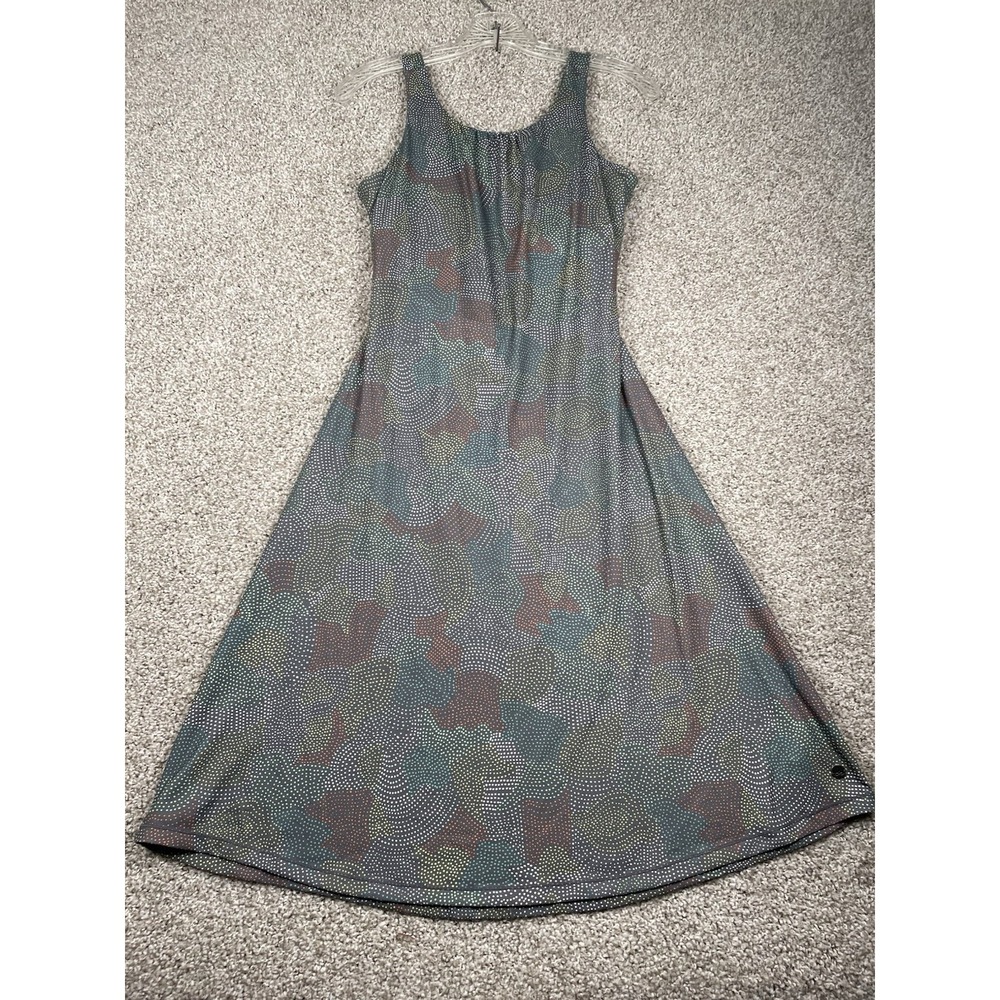 Prana Skypath Dress Deep Pine Dotted Grey Women's Size Small Gorpcore